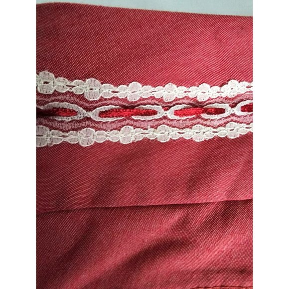 BEBE Women's Lace Detailed Waistband Crop Ankle Pants In Rhubarb Size 4 - Picture 12 of 12